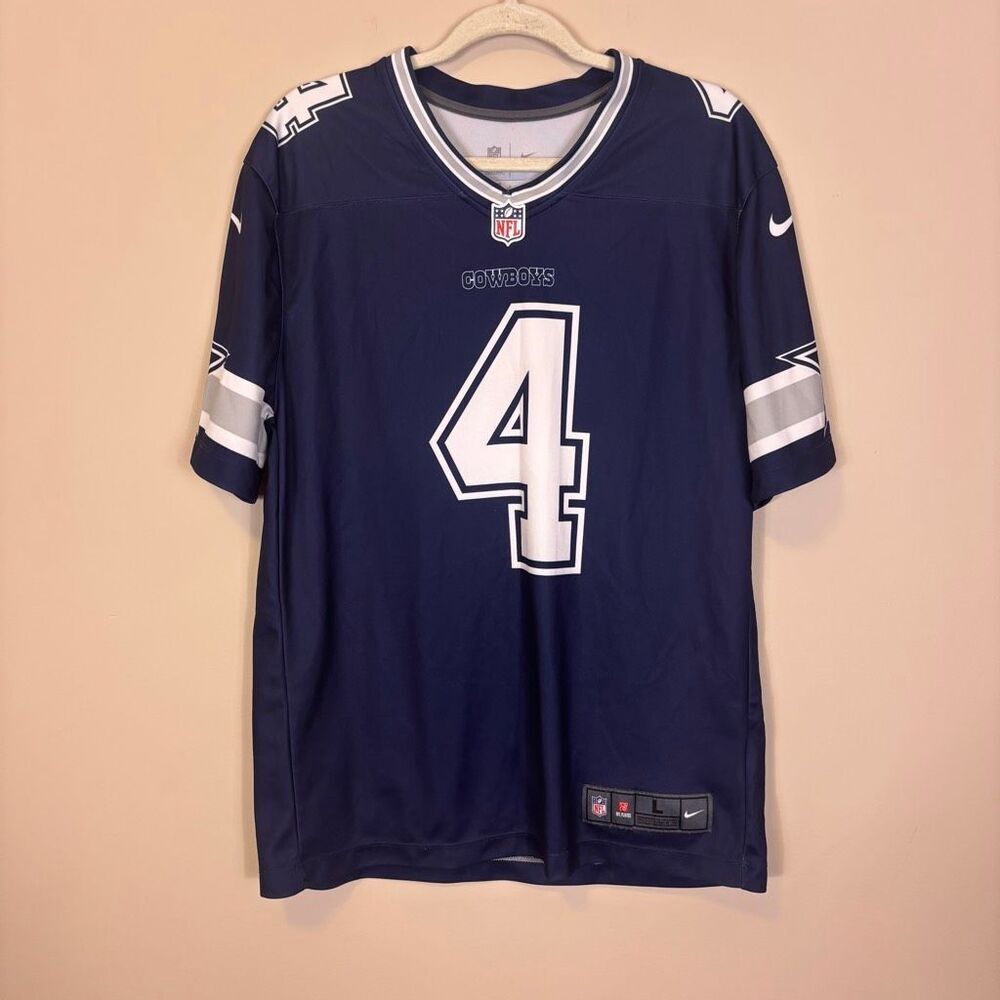 NFL Prescott Nike Dri-Fit Dallas Cowboys Blue #4 Football Jersey Men's Large